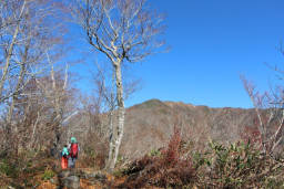 紅葉は終わり稜線が見えてくる