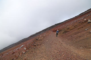 早足で下山道を進む